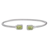 Thumbnail Image 1 of Peridot & White Lab-Created Sapphire Rope Cuff Bangle Bracelet Sterling Silver