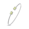 Thumbnail Image 1 of Peridot & White Lab-Created Sapphire Rope Cuff Bangle Bracelet Sterling Silver
