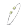 Thumbnail Image 2 of Peridot & White Lab-Created Sapphire Rope Cuff Bangle Bracelet Sterling Silver