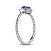 Thumbnail Image 2 of Amethyst & White Lab-Created Sapphire Rope Ring Sterling Silver
