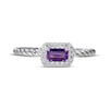 Thumbnail Image 3 of Amethyst & White Lab-Created Sapphire Rope Ring Sterling Silver