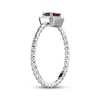Thumbnail Image 1 of Garnet & White Lab-Created Sapphire Rope Ring Sterling Silver