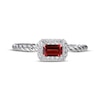 Thumbnail Image 2 of Garnet & White Lab-Created Sapphire Rope Ring Sterling Silver