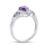 Thumbnail Image 1 of Amethyst & White Lab-Created Sapphire Ring Sterling Silver
