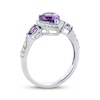 Thumbnail Image 2 of Amethyst & White Lab-Created Sapphire Ring Sterling Silver