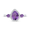 Thumbnail Image 3 of Amethyst & White Lab-Created Sapphire Ring Sterling Silver