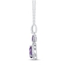 Thumbnail Image 1 of Amethyst & White Lab-Created Sapphire Pear/Round Necklace Sterling Silver 18"