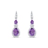 Thumbnail Image 2 of Amethyst & White Lab-Created Sapphire Drop Earrings Sterling Silver