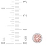 Thumbnail Image 3 of Morganite & Diamond Halo Stud Earrings 1/15 ct tw Round-cut 10K Rose Gold