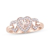 Thumbnail Image 0 of Morganite & Diamond Heart Ring 1/8 ct tw Round-cut 10K Rose Gold