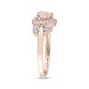 Thumbnail Image 1 of Morganite & Diamond Heart Ring 1/8 ct tw Round-cut 10K Rose Gold