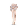 Thumbnail Image 2 of Morganite & Diamond Heart Ring 1/8 ct tw Round-cut 10K Rose Gold