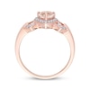 Thumbnail Image 2 of Morganite & Diamond Heart Ring 1/8 ct tw Round-cut 10K Rose Gold