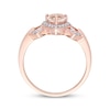 Thumbnail Image 3 of Morganite & Diamond Heart Ring 1/8 ct tw Round-cut 10K Rose Gold