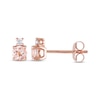 Thumbnail Image 1 of Morganite & Diamond Stud Earrings 1/20 ct tw Round-cut 10K Rose Gold