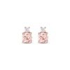 Thumbnail Image 2 of Morganite & Diamond Stud Earrings 1/20 ct tw Round-cut 10K Rose Gold