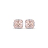 Thumbnail Image 2 of Morganite & Diamond Stud Earrings 1/10 ct tw Round-cut 10K Rose Gold