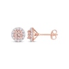 Thumbnail Image 0 of Morganite & White Topaz Halo Stud Earrings 10K Rose Gold