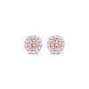 Thumbnail Image 2 of Morganite & White Topaz Halo Stud Earrings 10K Rose Gold
