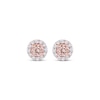 Thumbnail Image 1 of Morganite & White Topaz Halo Stud Earrings 10K Rose Gold