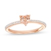 Thumbnail Image 1 of Morganite & Diamond Heart Ring 1/10 ct tw Round-cut 10K Rose Gold