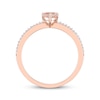 Thumbnail Image 3 of Morganite & Diamond Heart Ring 1/10 ct tw Round-cut 10K Rose Gold