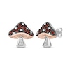 Thumbnail Image 0 of Disney Treasures Alice in Wonderland Garnet & Diamond Mushroom Earrings Sterling Silver & 10K Rose Gold