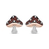 Thumbnail Image 2 of Disney Treasures Alice in Wonderland Garnet & Diamond Mushroom Earrings Sterling Silver & 10K Rose Gold