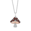 Thumbnail Image 1 of Disney Treasures Alice in Wonderland Garnet & Diamond Mushroom Necklace Sterling Silver & 10K Rose Gold 19&quot;