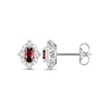 Thumbnail Image 3 of Oval-Cut Garnet & White Lab-Created Sapphire Scalloped Frame Gift Set Sterling Silver