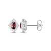Thumbnail Image 4 of Oval-Cut Garnet & White Lab-Created Sapphire Scalloped Frame Gift Set Sterling Silver