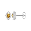 Thumbnail Image 3 of Oval-Cut Citrine & White Lab-Created Sapphire Scalloped Frame Gift Set Sterling Silver