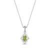 Thumbnail Image 2 of Oval-Cut Peridot & White Lab-Created Sapphire Scalloped Frame Gift Set Sterling Silver