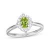 Thumbnail Image 3 of Oval-Cut Peridot & White Lab-Created Sapphire Scalloped Frame Gift Set Sterling Silver