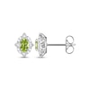 Thumbnail Image 3 of Oval-Cut Peridot & White Lab-Created Sapphire Scalloped Frame Gift Set Sterling Silver