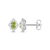 Thumbnail Image 4 of Oval-Cut Peridot & White Lab-Created Sapphire Scalloped Frame Gift Set Sterling Silver