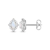 Thumbnail Image 4 of Oval-Cut Lab-Created Opal & White Lab-Created Sapphire Scalloped Frame Gift Set Sterling Silver