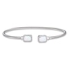 Thumbnail Image 0 of Emerald-Cut Lab-Created Opal & White Lab-Created Sapphire Rope Cuff Bracelet Sterling Silver