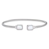 Thumbnail Image 1 of Emerald-Cut Lab-Created Opal & White Lab-Created Sapphire Rope Cuff Bracelet Sterling Silver