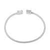 Thumbnail Image 2 of Emerald-Cut Lab-Created Opal & White Lab-Created Sapphire Rope Cuff Bracelet Sterling Silver