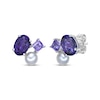 Thumbnail Image 1 of Multi-Shape Amethyst & Cultured Pearl Earrings Sterling Silver