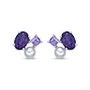 Thumbnail Image 1 of Multi-Shape Amethyst & Cultured Pearl Earrings Sterling Silver