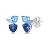 Thumbnail Image 0 of Multi-Shape Ceylon Lab-Created Sapphire, Blue Topaz & Blue Lab-Created Opal Earrings Sterling Silver