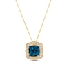 Thumbnail Image 1 of Le Vian Blue Topaz Necklace 3/8 ct tw Diamonds 14K Honey Gold 19”