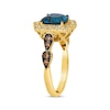 Thumbnail Image 2 of Le Vian Cushion-Cut Blue Topaz Ring 1/2 ct tw Diamonds 14K Honey Gold