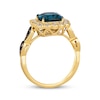 Thumbnail Image 3 of Le Vian Cushion-Cut Blue Topaz Ring 1/2 ct tw Diamonds 14K Honey Gold
