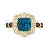 Thumbnail Image 4 of Le Vian Cushion-Cut Blue Topaz Ring 1/2 ct tw Diamonds 14K Honey Gold