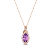 Thumbnail Image 1 of Le Vian Chocolate Twist Amethyst Necklace 1/3 ct tw Diamonds 14K Strawberry Gold 19&quot;