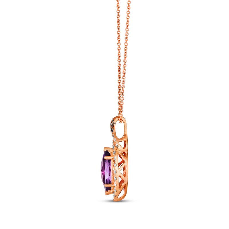 Main Image 2 of Le Vian Chocolate Twist Amethyst Necklace 1/3 ct tw Diamonds 14K Strawberry Gold 19&quot;