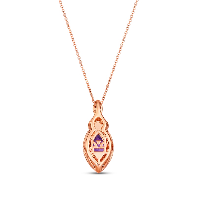 Main Image 3 of Le Vian Chocolate Twist Amethyst Necklace 1/3 ct tw Diamonds 14K Strawberry Gold 19&quot;